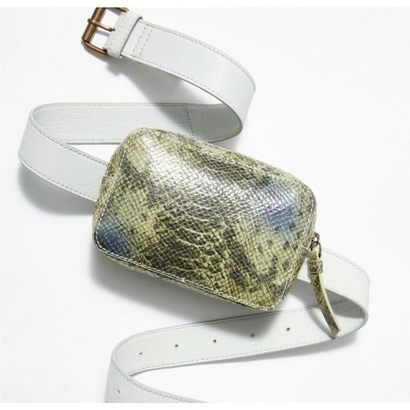 Free People Handbags - Free People Kelly Belt Croc bag in green